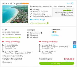 Screenshot Dominikanische Republik Deal Hotel V.W. Tangerine