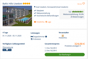 Screenshot Ostsee Deal Hotel Baltic Hills Usedom