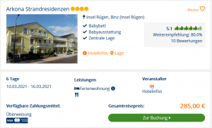 Screenshot Rügen Deal Arkona Strandresidenzen