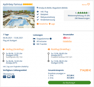 Screenshot Türkei Reisedeal Hotel Aydinbey Famous